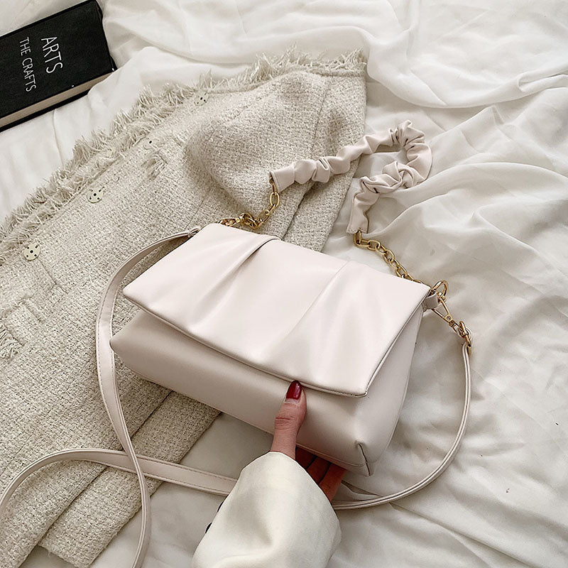 Korean Style Fashion Simple Designer Handbag 2022 Spring PU Leather Women Shopper Luxury Brand Underarm Shoulder Crossbody Bags