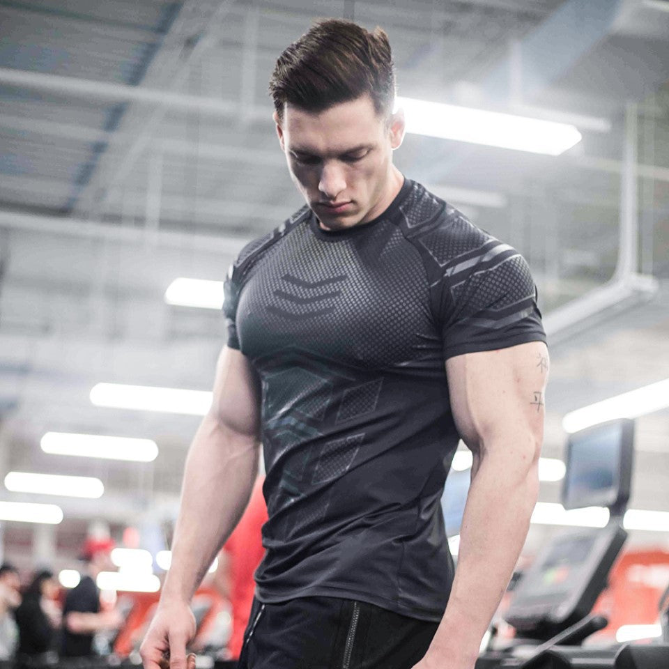 Quick Dry Short Sleeve Men's Muscle Fitness