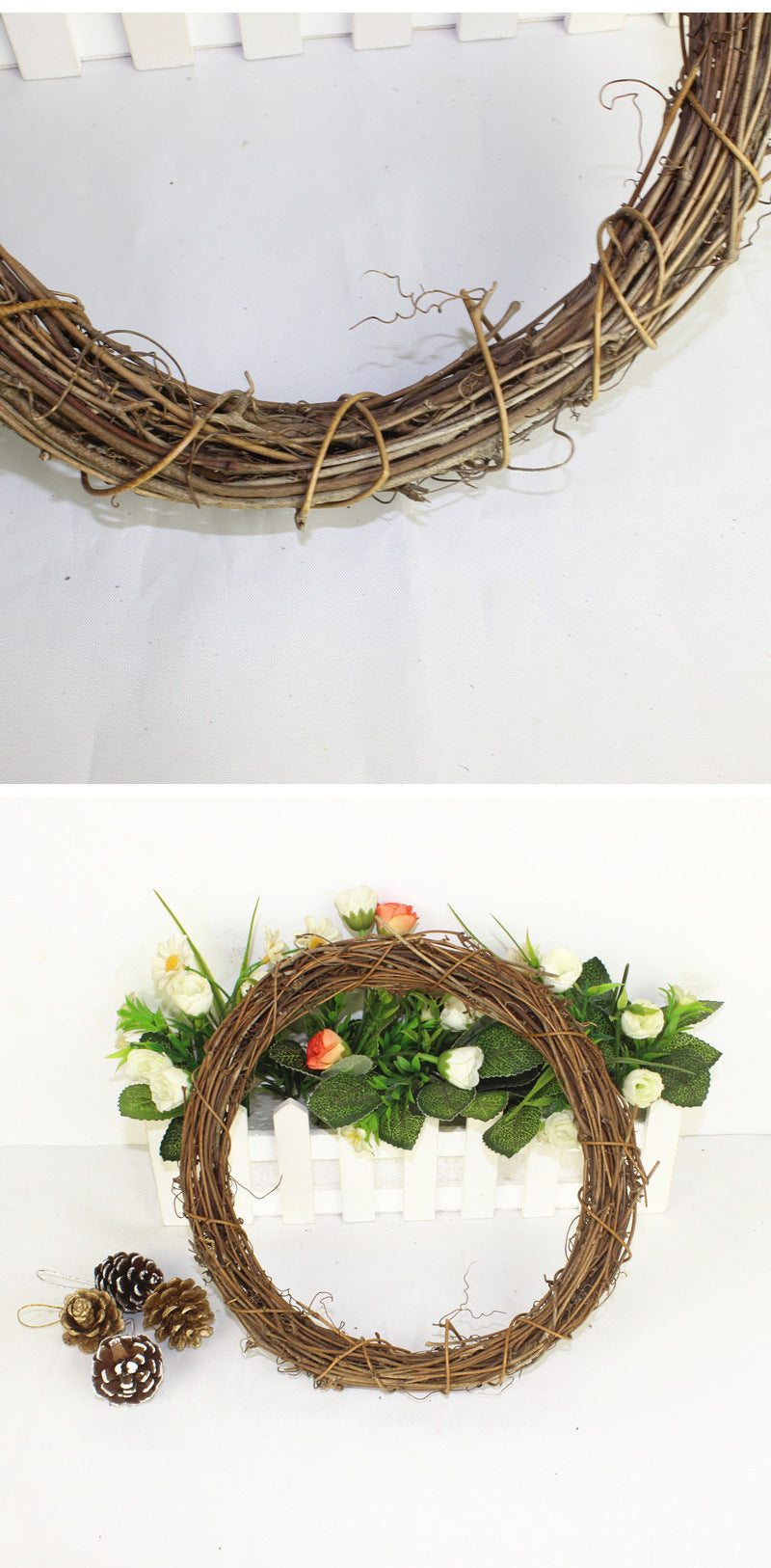 Christmas Decoration Craft Dry Branch Rattan Wreath DIY