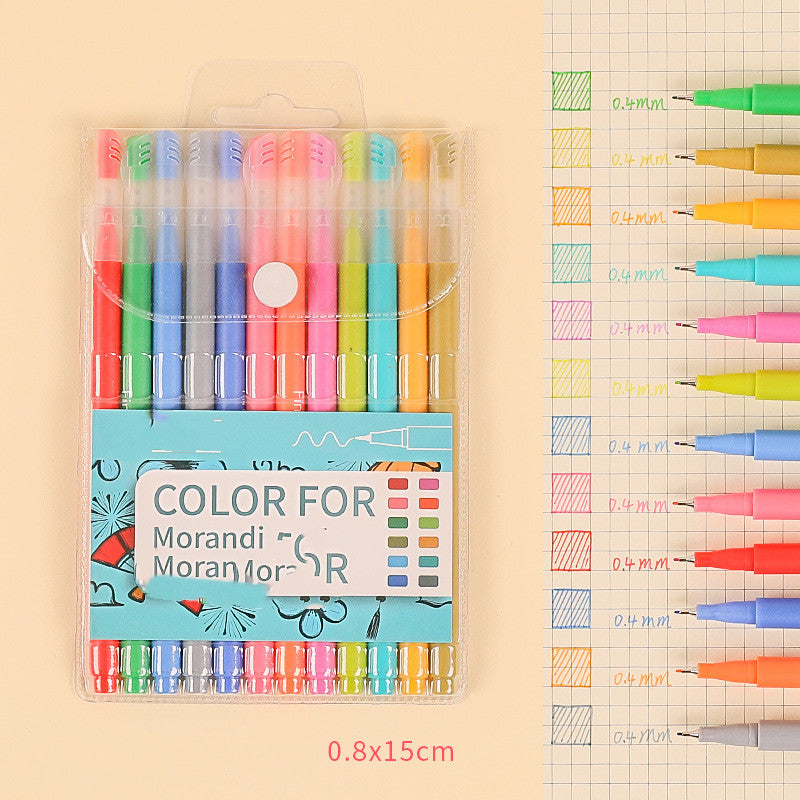 Set Of For Students To Take Notes With Korean Retro Colored Pens