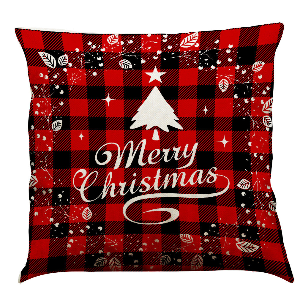 Christmas Cotton Linen Sofa Car Cushion Pillowcase