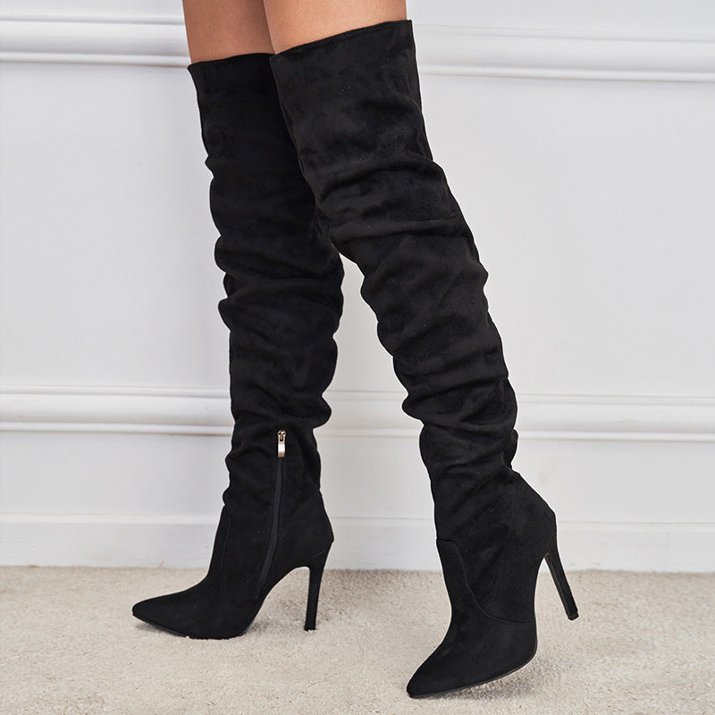 Over The Knee Boots Pointed Toe Stiletto High Heel Long Boots Lady Shoes