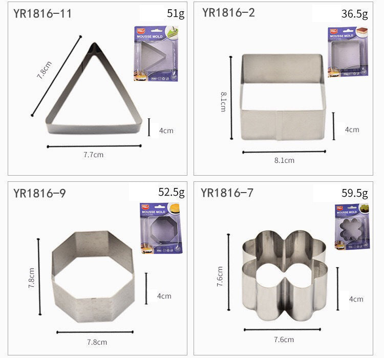 Stainless Steel Cookie Cut Fruit Cake Baking Mould