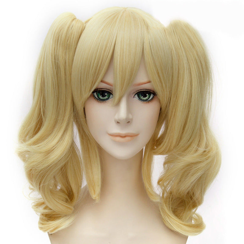 European And American Curly Hair Golden Yellow Anime Cosplay Wig