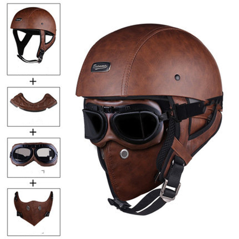 Personalized Retro Pedal Battery Motorcycle Helmet