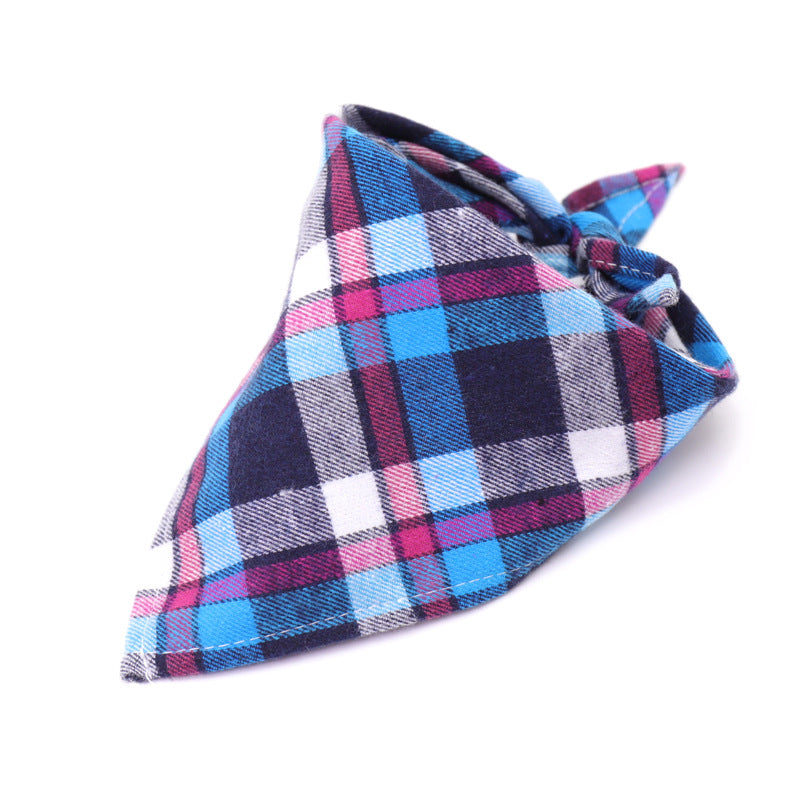 Cotton flannel baby plaid to increase triangle scarf
