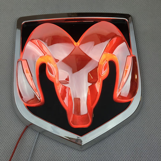 LED Luminous With Light Modified Ram Tail Logo Car Head Logo