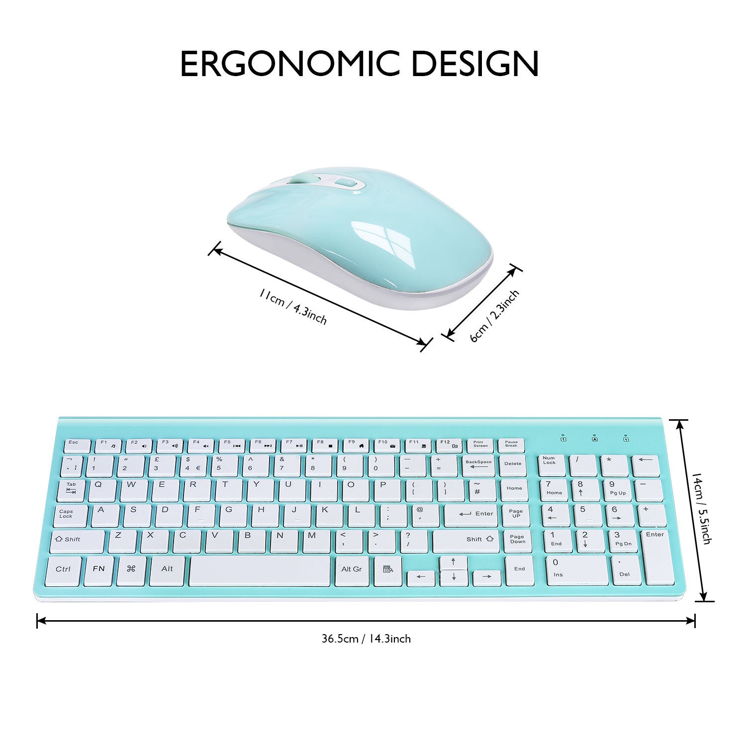 fashion wireless keyboard mouse set 2.4G thin desktop laptop accessories