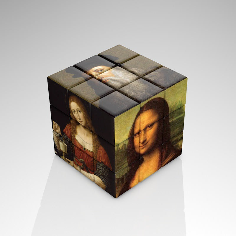 Oil Painting Third Order Rubiks Cube Childrens Educational Toys With Holes And No Holes Smooth