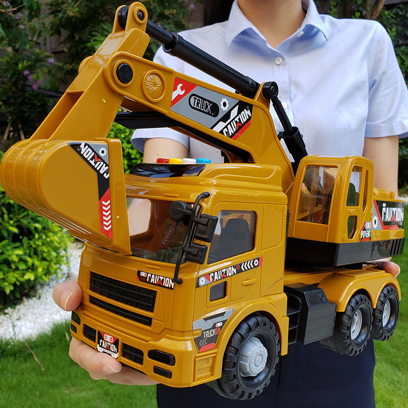 Children's Large Inertia Engineering Vehicle Will Tell A Story, Simulation Excavator Model, Enlightenment Music, Transport Vehicle Toy