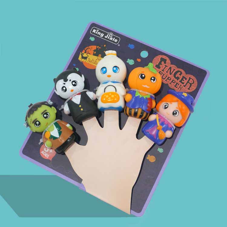 Soft Rubber Hand Puppet Toy Puzzle Halloween Doll Finger Doll Preschool Education Doll Baby Soothing Toy Halloween Children Gift