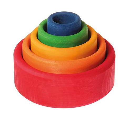 Rainbow blocks stacking bowl