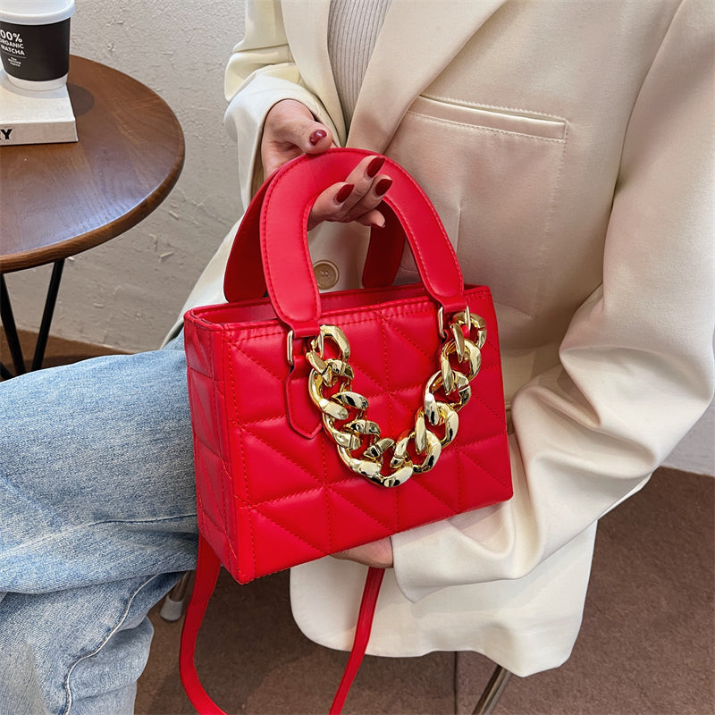 This Year's Popular Bags And Women's Bags 2021 New Textured Hand-held Small Square Bag All-match One-shoulder Messenger Bag