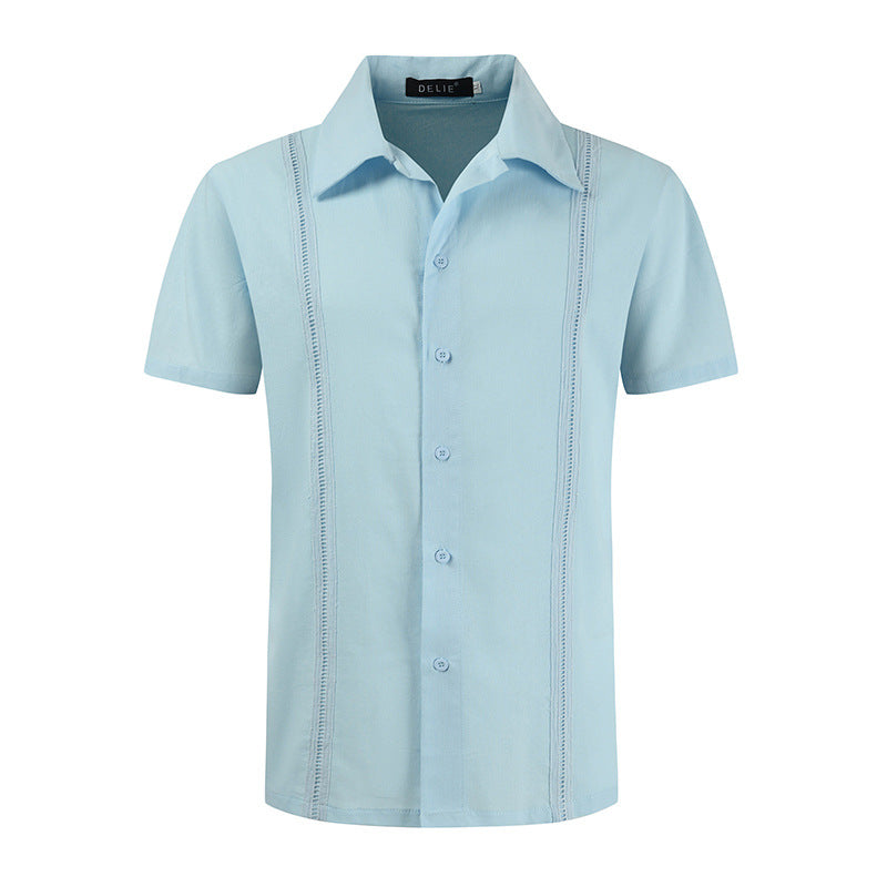 Men's Linen Shirt Casual Short Sleeved