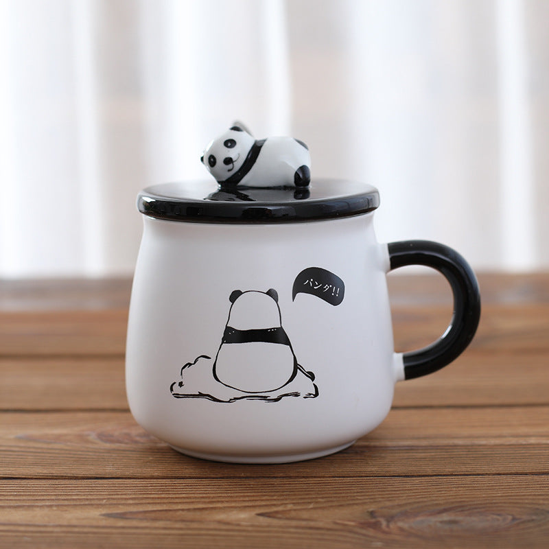 Creative cute cartoon panda ceramic cup