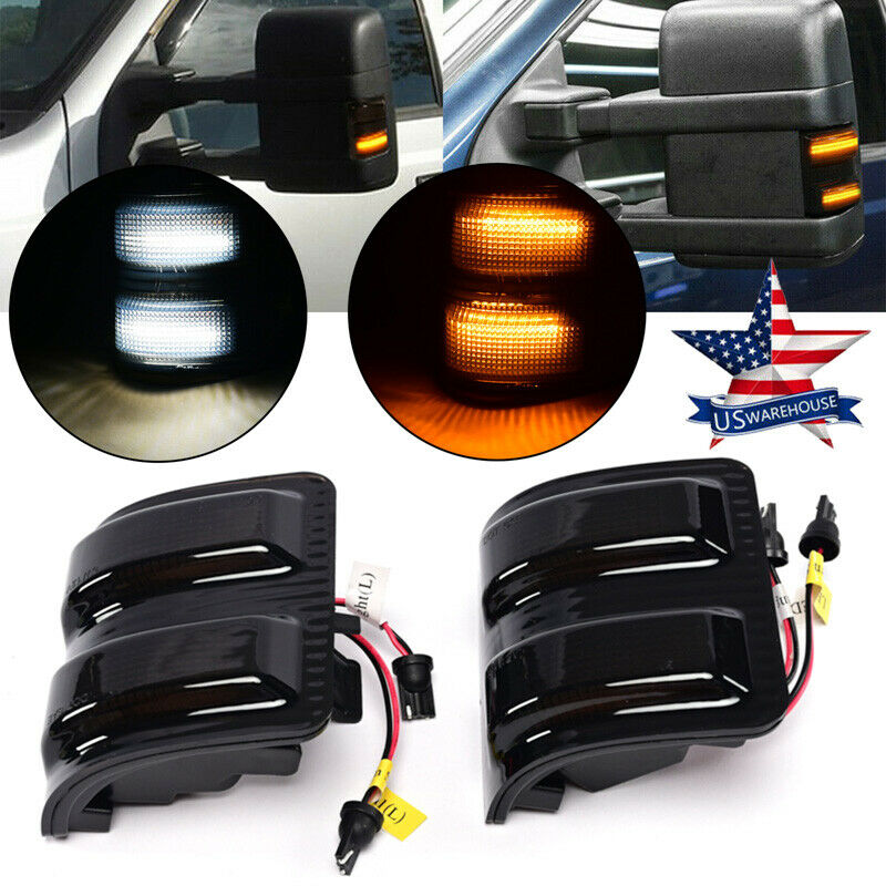 Car Front Mirror Lights 3 Grids Are Always On And Running Water