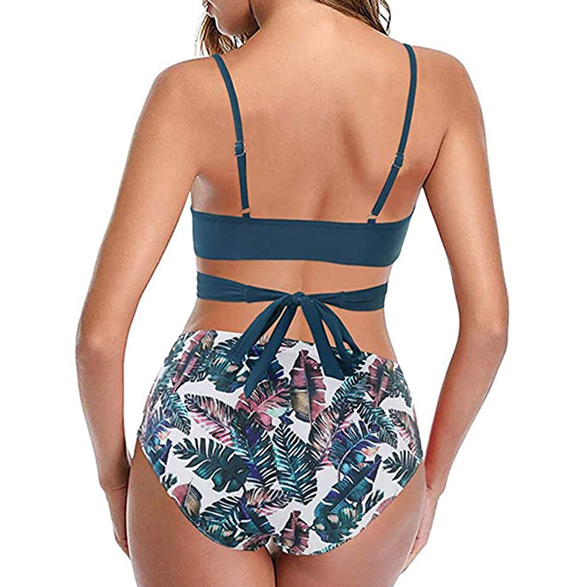 Two-Piece Cross High Waist Split Swimsuit