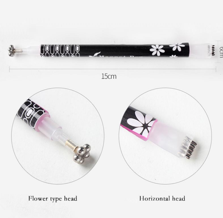 Double head magnetic pen plum blossom printing flower