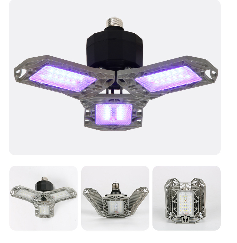 Illumination Bulb Lamp Led Three-leaf Four-leaf Lamp Can Be Folded And Deformed