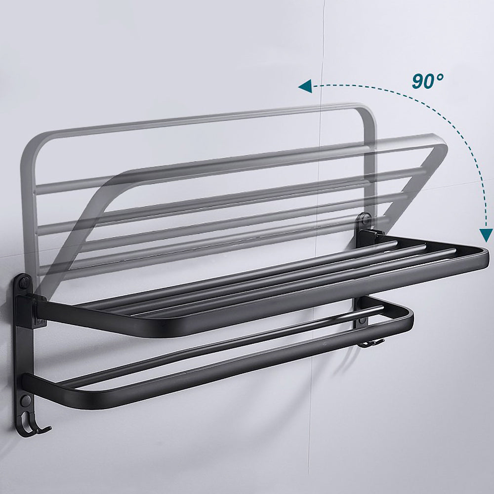 Space Aluminum Bathroom Wall-mounted Towel Rack Without Perforation