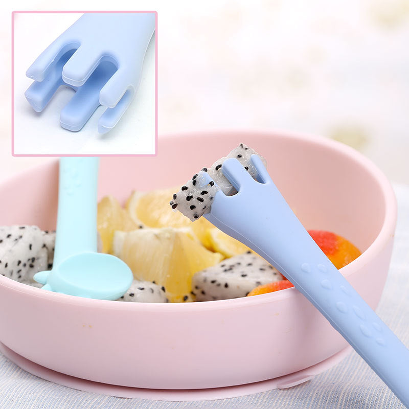 Baby food supplement cartoon silicone spoon