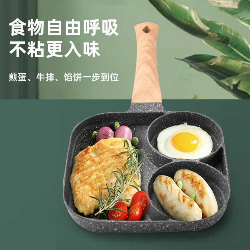 New Cross-border Omelette Pan Maifan Stone Non-stick Pan Steak Four-hole Breakfast Pan Induction Cooker Gas Universal