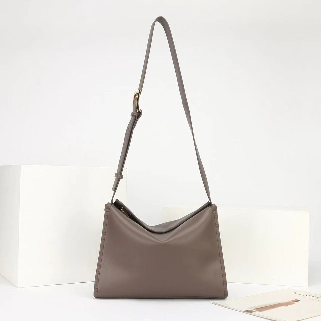 Small Square Bag Women's One Shoulder Simple First Layer Cowhide