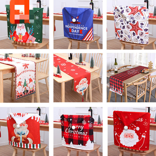 Double-sided Printing Dining Room Table And Chair Backrest Arrangement