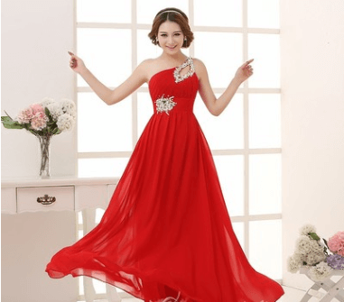 2021 speed selling wedding bridesmaid dress, banquet evening dress, single shoulder dinner party host, evening dress, banquet dress girl