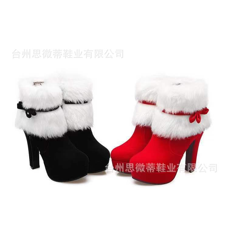 Winter New Women&#039;s Cotton Boots Foreign Trade Europe And The United States Large Size Women&#039;s Shoes Cross-border Explosive Models Factory Direct Supply