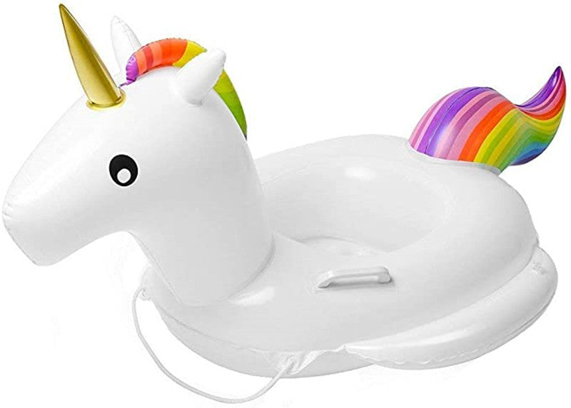 Spot Thickened Environmental Protection PVC Inflatable Unicorn Swimming Sitting Ring Large Rainbow Horse Floating Row Swimming Ring