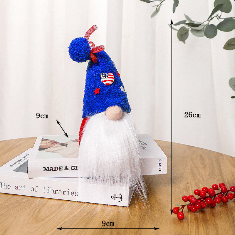 Independence Day Faceless Long And Short Legs Doll Decoration