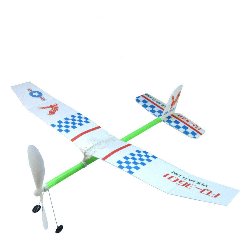 Double - wing rubber - powered aircraft