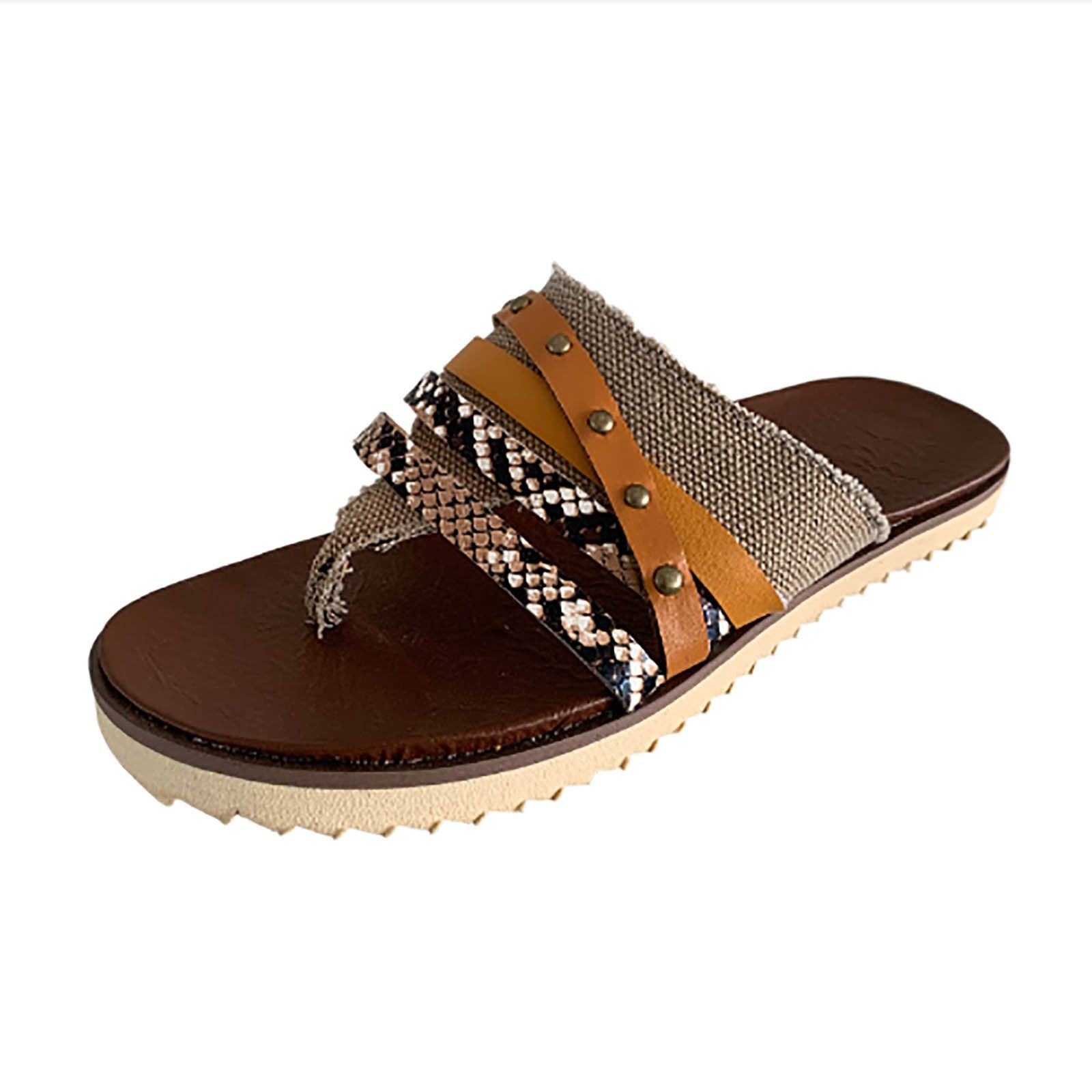 Large Size Retro Women's Shoes Rivet Snake Pattern Color