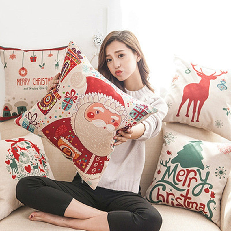 Christmas Hot-selling Home Sofa Office Creative Linen Pillowcase