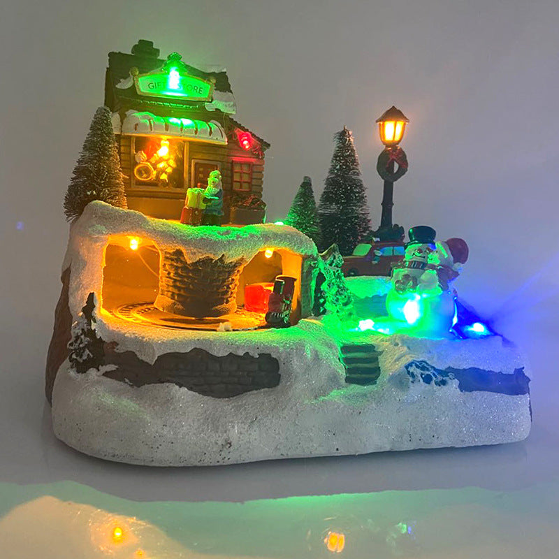 Christmas Glowing LED Light Music House Christmas Decorations