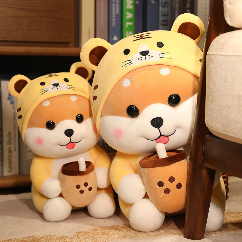 Milk Tea Dog Turns Into Tiger Plush Toy