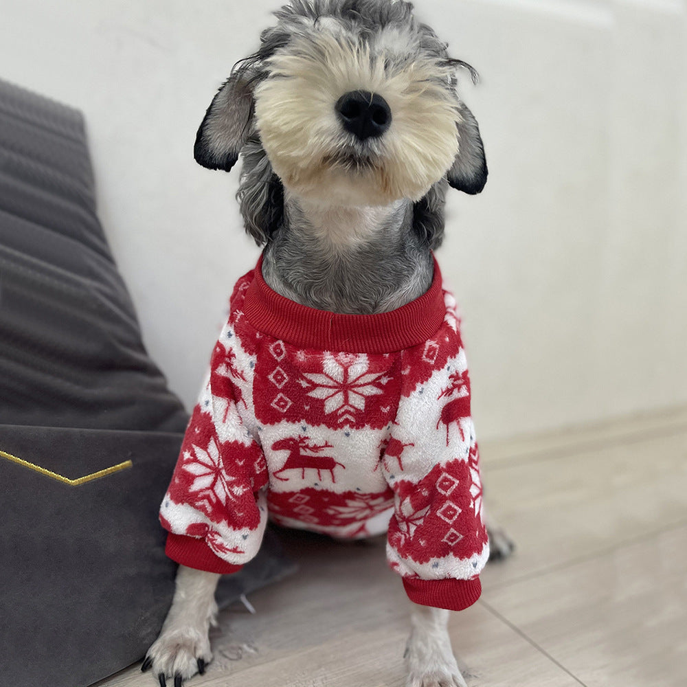 Winter Warm Padded Dog Clothes Christmas Pet Sweater