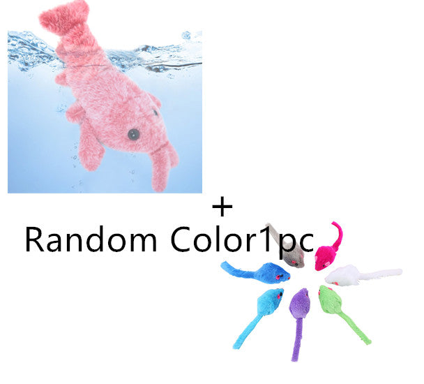 Electric Jumping Shrimp USB Charging Simulation Lobster Funny Cat Plush Toy