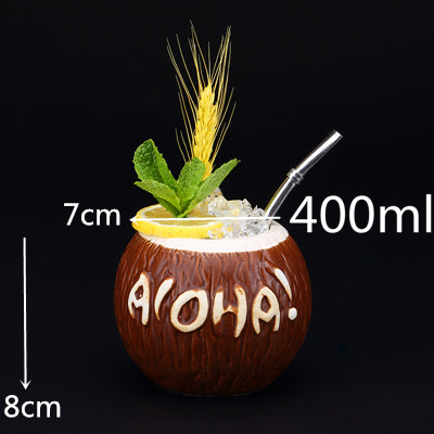 Personalized Hawaiian Ceramic Cocktail Glass