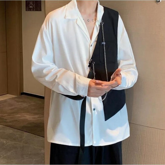 Men's Long Sleeve Shirt Vest Jacket