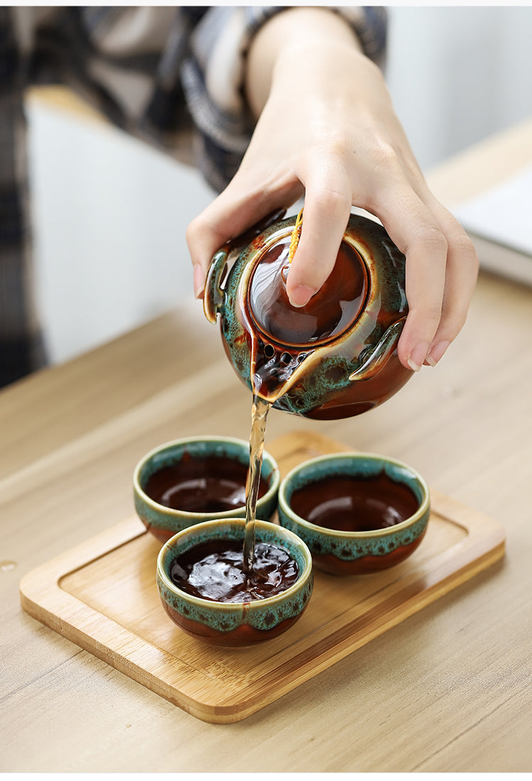 Complete Travel Kung Fu Tea Set Small Tea Tray Set