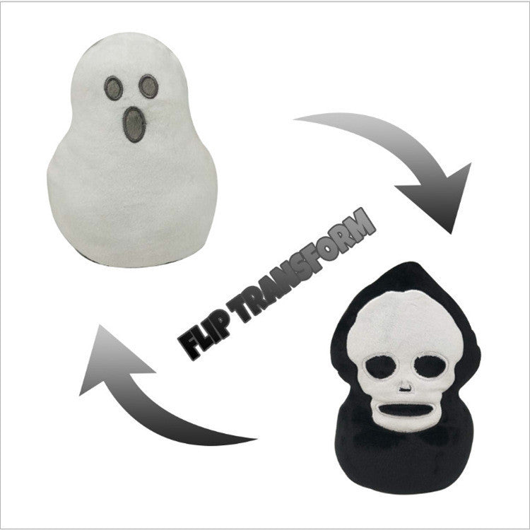 Reversible Halloween Ghost Flip Stuffed Plush Doll