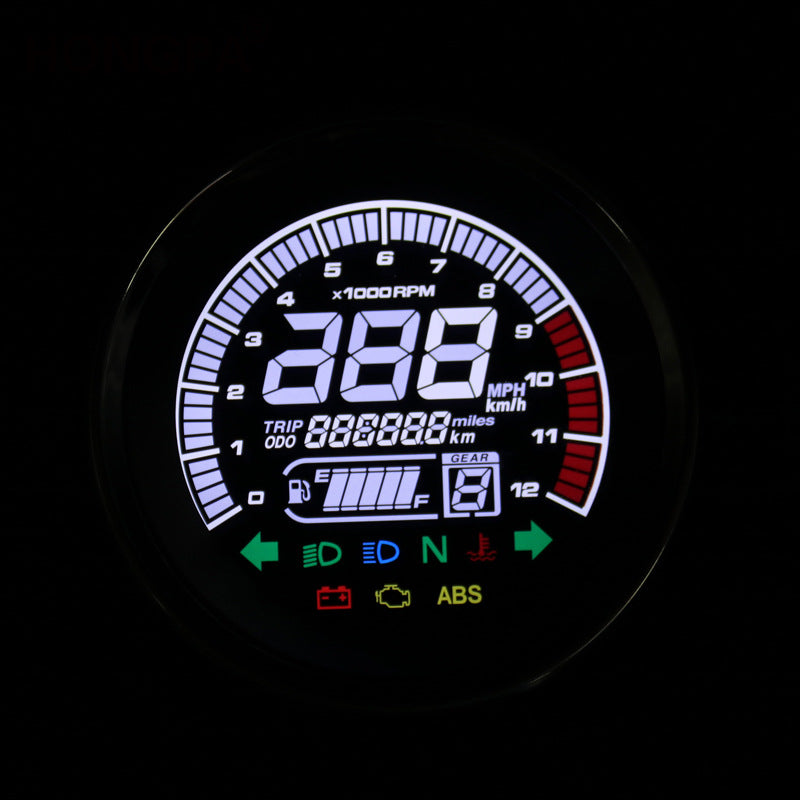 Motorcycle Modified Color Screen LCD Meter Mileage Fuel Quantity ABS Speed