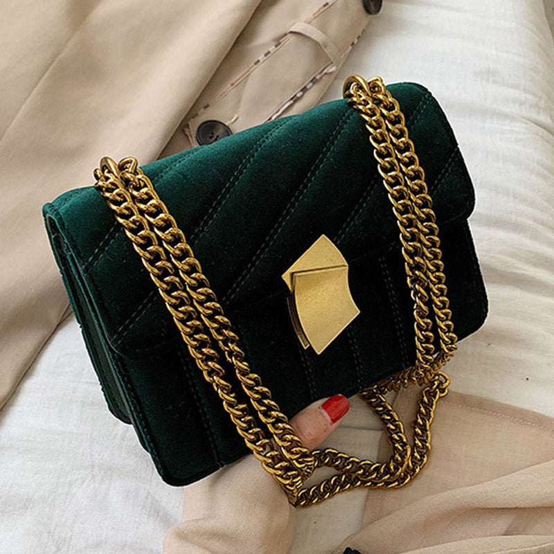 Quality Gold Velvet Crossbody Bags For Women 2022 Designer Small Shoulder Handbags Chain Messenger Bag Lady Mini Purses Hand Bag