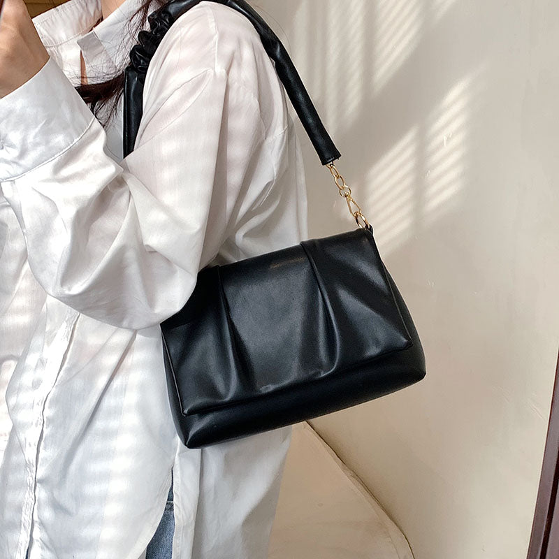 Korean Style Fashion Simple Designer Handbag 2022 Spring PU Leather Women Shopper Luxury Brand Underarm Shoulder Crossbody Bags