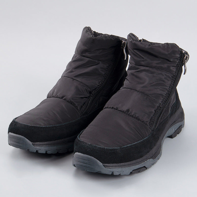 Winter Platform Boots Double Zippers Hiking Snow Boots Men Shoes