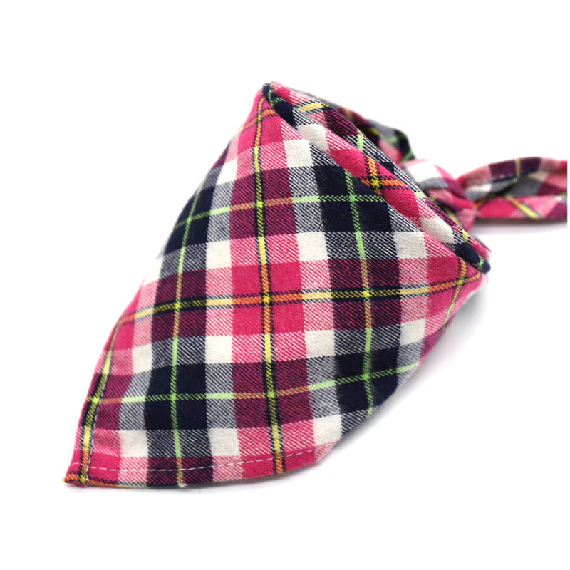 Cotton flannel baby plaid to increase triangle scarf