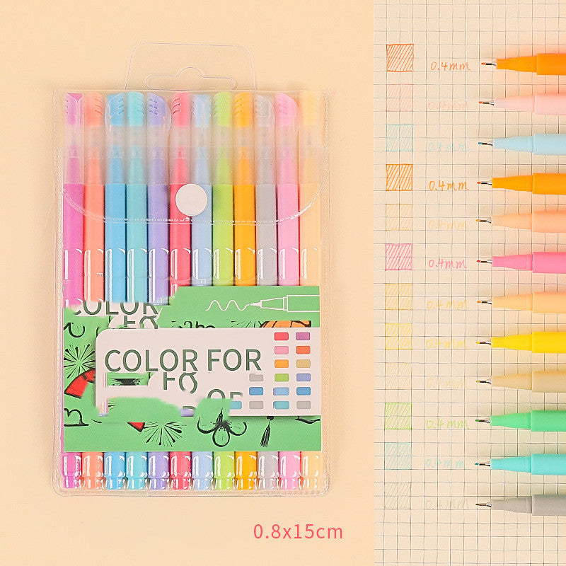 Set Of For Students To Take Notes With Korean Retro Colored Pens