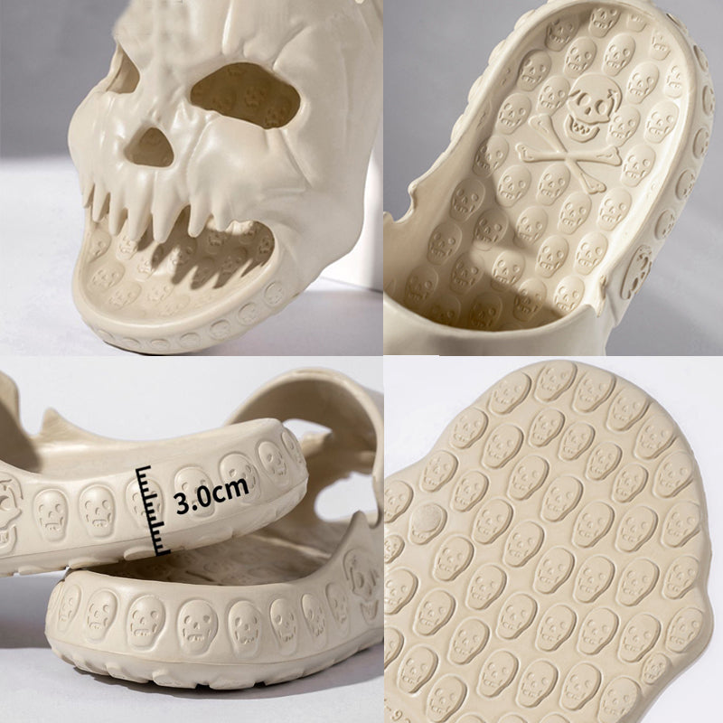 Personalized Skull Design Slippers Bathroom Indoor Outdoor Fun Slides Beach Shoes